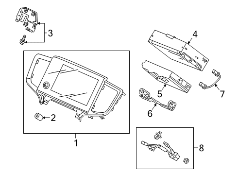 2022 Honda Passport Navigation System Components BRACKET, L. RADIO Diagram for 39161-TG7-A20