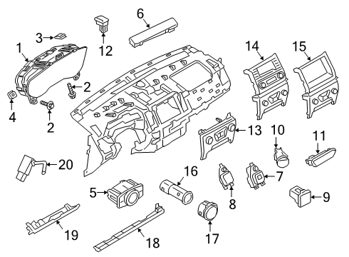 2021 Ford Ranger Mirrors Mirror Assembly Diagram for KB3Z-17682-F