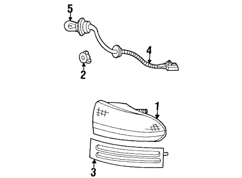 1996 Dodge Intrepid Tail Lamps Lamp Tail Stop Turn Diagram for 4883904AB