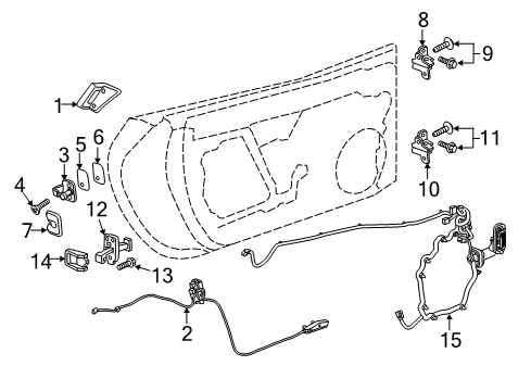 2014 Chevrolet Corvette Front Door Upper Hinge Diagram for 22762357