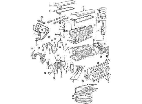 1999 BMW 750iL Engine Parts, Mounts, Cylinder Head & Valves, Camshaft & Timing, Oil Pan, Oil Pump, Crankshaft & Bearings, Pistons, Rings & Bearings Engine Timing Chain Diagram for 11311710155