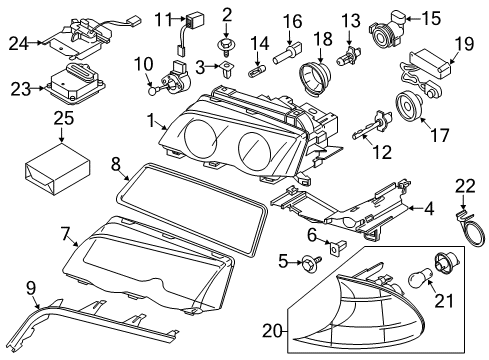 2005 BMW M3 Bulbs Low Beam And Fog Lamp Bulb Diagram for 63217160786