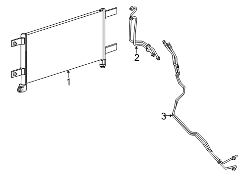 2019 Ram 3500 Trans Oil Cooler Tube-Oil Cooler Pressure And Ret Diagram for 68359845AB