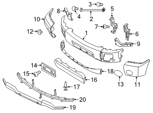 2014 Nissan Titan Front Bumper Bolt Diagram for 01125-0030U