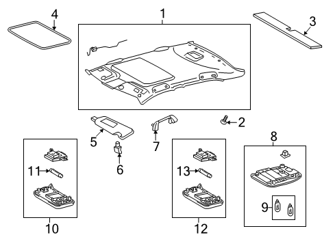 2010 Pontiac Vibe Sunroof Actuator, Sun Roof Diagram for 19183791