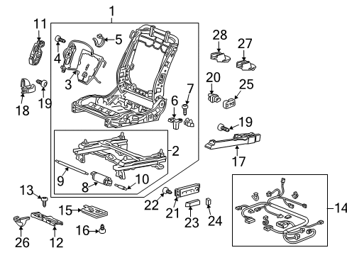 2009 Acura RDX Power Seats Switch Assembly, Seat Memory (Graphite Black) Diagram for 35961-STK-A01ZA