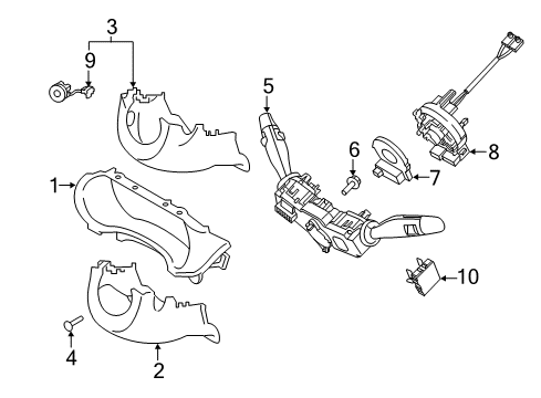 2019 Kia Stinger Shroud, Switches & Levers SHROUD-Steering Column Diagram for 84852J5000WK