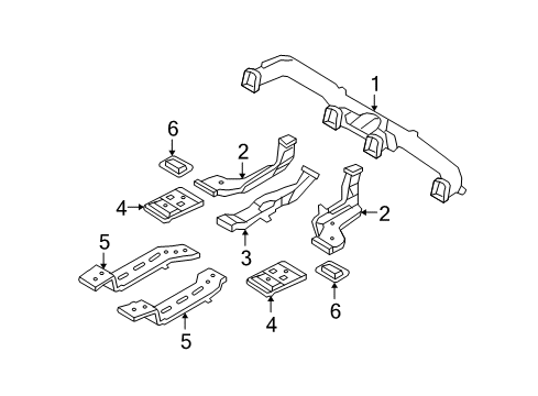 2008 Kia Rondo Ducts Duct Assembly-Rear Ventilator Diagram for 970101D000