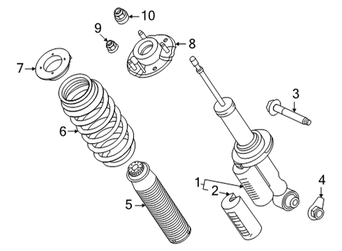 2022 Ford Bronco Struts & Components - Rear Strut Bolt Diagram for -W719177-S439