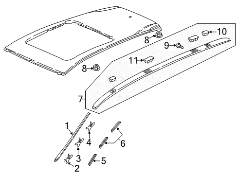 2017 Honda CR-V Exterior Trim - Roof RAIL L, ROOF Diagram for 75260-TLA-305