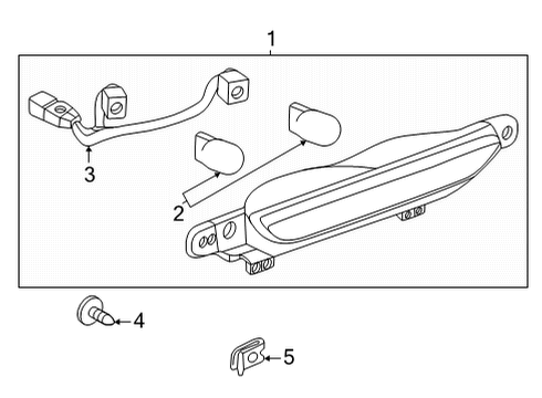 2022 Chevrolet Bolt EV Backup Lamps Back Up Lamp Assembly Diagram for 42788705