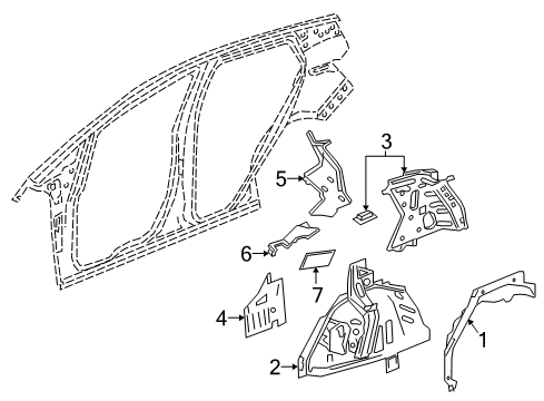 2017 Chevrolet Bolt EV Inner Structure - Quarter Panel Inner Wheelhouse Diagram for 42619049