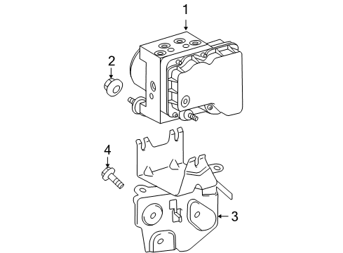 2006 Toyota Sienna Anti-Lock Brakes Actuator Support Bracket Diagram for 44590-08013