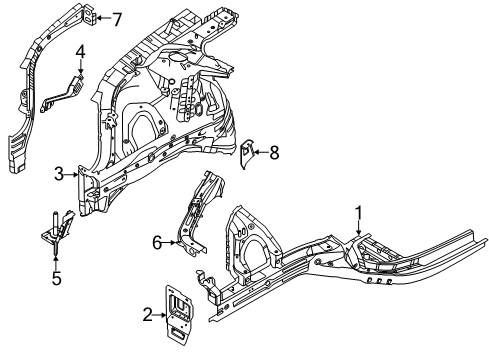 1993 Hyundai Elantra Struts & Components - Front Rubber Bumper Diagram for 54626-28100