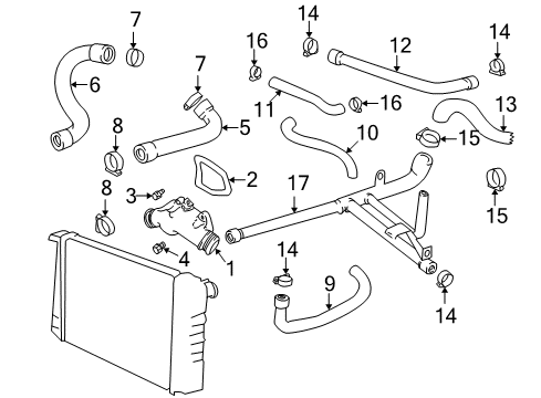1997 BMW Z3 Hoses, Lines & Pipes Heater Return Pipe Diagram for 11531433059