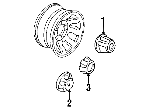 2001 Honda Passport Wheel Covers & Trim Hub Cap, Styled Wheel Diagram for 8-97225-538-0