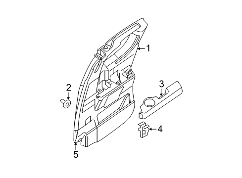 2015 Nissan Titan Interior Trim - Rear Door Rear Door Armrest, Right Diagram for 82940-ZR00A