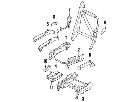 1998 Chrysler Sebring Power Seats Switch-Power Seat Diagram for 4671232AB