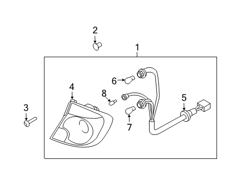 2004 Hyundai Accent Bulbs Lens & Housing-Rear Combination Lamp, RH Diagram for 92421-25700