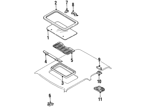 1989 Isuzu Impulse Sunroof Screw, Retainer Diagram for 8-94407-331-0