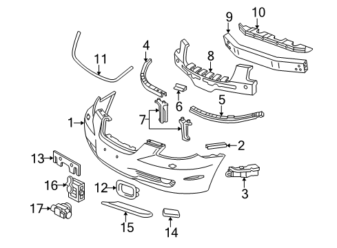 OEM Lexus 52711-24050 - Moulding, Front Bumper