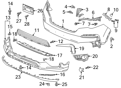 2019 Honda Pilot Front Bumper GARNISH A, L. FR. BUMPER Diagram for 71107-TG7-A50