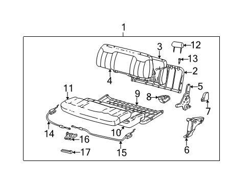 1997 GMC K3500 Rear Seat Components Cushion, Rear Seat <Use 1C8J 0100B> Diagram for 12381533