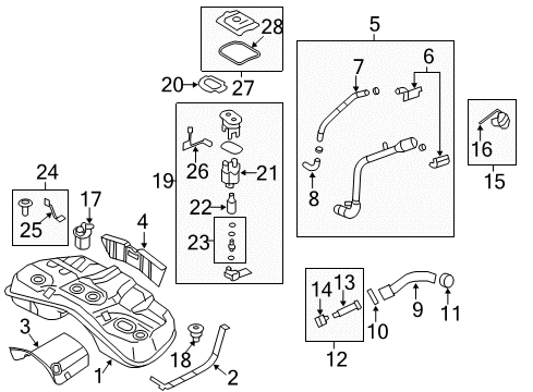 2016 Hyundai Equus Senders Suction Plate And Sender Assembly Diagram for 31130-3N580