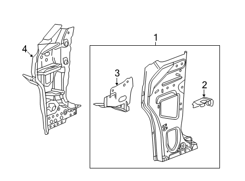 2017 Buick LaCrosse Hinge Pillar Hinge Pillar Reinforcement Diagram for 26221521