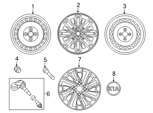 2019 Kia Rio Wheels, Covers & Trim Wheel Assembly-Steel Diagram for 52910H9100