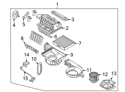 2006 Kia Sedona Auxiliary Heater & A/C Cabin Air Filter Diagram for P87904D000A