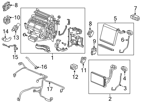2016 Acura RLX Switches & Sensors Motor Assembly, Passenger Side Air Mix Diagram for 79170-TY2-A01