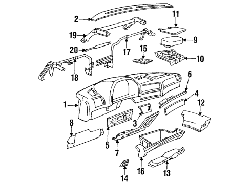 1993 BMW 750iL Instrument Panel Damper Diagram for 51161954684