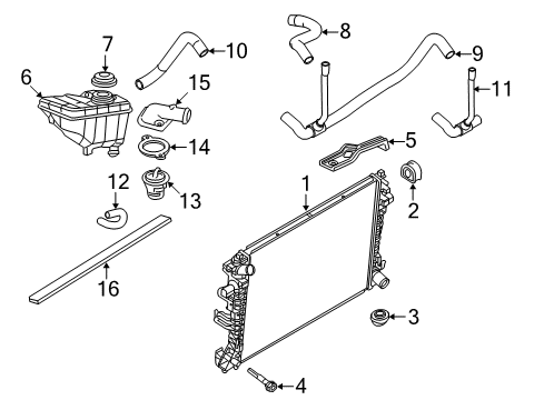 2006 Mercury Grand Marquis Radiator & Components Upper Hose Diagram for 6W1Z-8260-AA