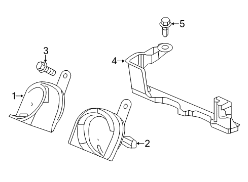 2013 Acura ILX Horn Horn Assembly (High) Diagram for 38150-TP6-A01