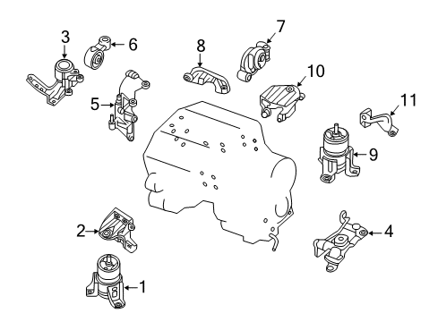 2015 Infiniti QX60 Engine & Trans Mounting Controller Assy-Engine Mounting Diagram for 11280-3KA0A