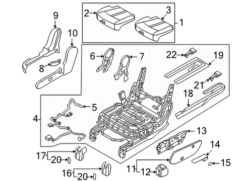 2022 Kia Sorento Second Row Seats Switch Assembly-2ND Seat Diagram for 89146P2000GYT