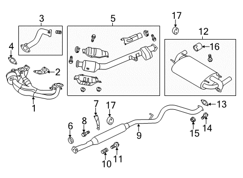 2017 Toyota 86 Exhaust Manifold Intermed Pipe Diagram for SU003-06393