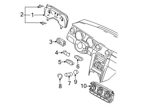 2007 Ford Mustang Switches Cluster Assembly Diagram for 7R3Z-10849-EB
