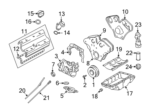 2004 Cadillac CTS Filters Tube, Oil Level Indicator Diagram for 24467217