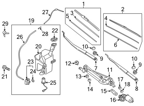 2022 Hyundai Veloster N Wiper & Washer Components Nozzle & Hose Assembly-W Diagram for 98630G3000