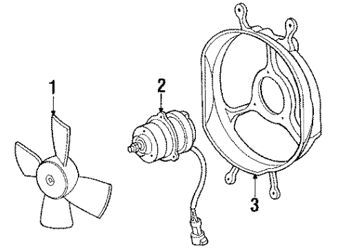 1985 Honda Accord Cooling Fan Shroud Diagram for 38615-PC1-950