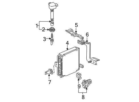 2003 Honda Civic Ignition System Spark Plug (Zfr6J-11) (Ngk) Diagram for 98079-5614P