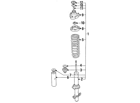 1993 Honda Prelude Struts & Components - Front Shock Absorber Assembly, Left Front Diagram for 51602-SS0-G02