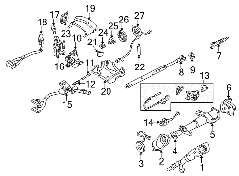 2004 Chevrolet Astro Steering Column, Steering Wheel Automatic Transmission Control Diagram for 26091246