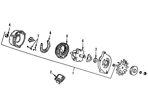 1989 Ford Bronco Alternator Alternator Diagram for E6TZ-10346-ARM1