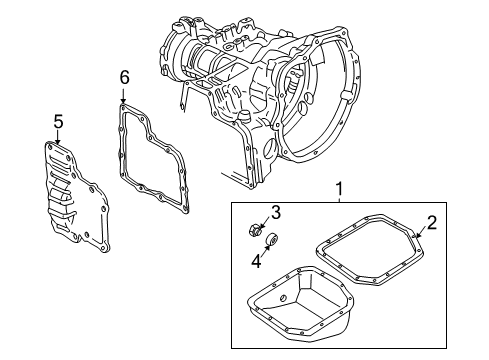 2001 Hyundai Accent Automatic Transmission Pan Assembly-Automatic Transaxle Oil Diagram for 45280-22100