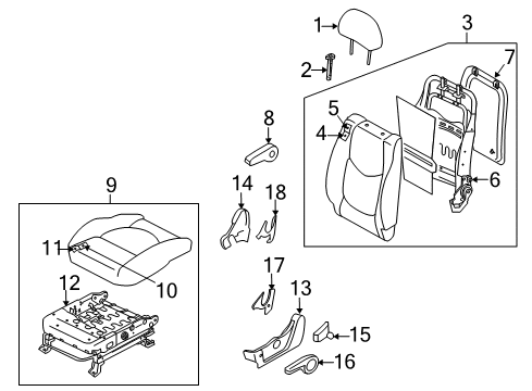 2013 Kia Soul Front Seat Components Heater-Front Seat Cushion Diagram for 885502K100