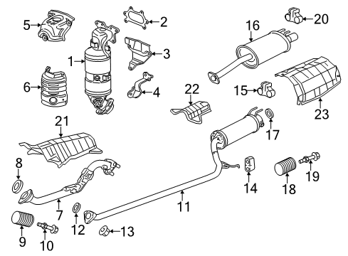 2012 Honda Civic Exhaust Components Converter Diagram for 18150-RX0-A00