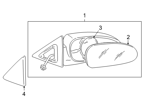 2005 Kia Optima Outside Mirrors Outside Rear View Mirror Assembly, Right Diagram for 876203C910XX